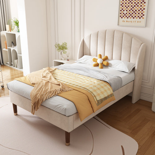 Polsterbett 90x200 cm mit LED Beleuchtung & Stauraum – Samt Einzelbett mit Lattenrost & Kopfteil“