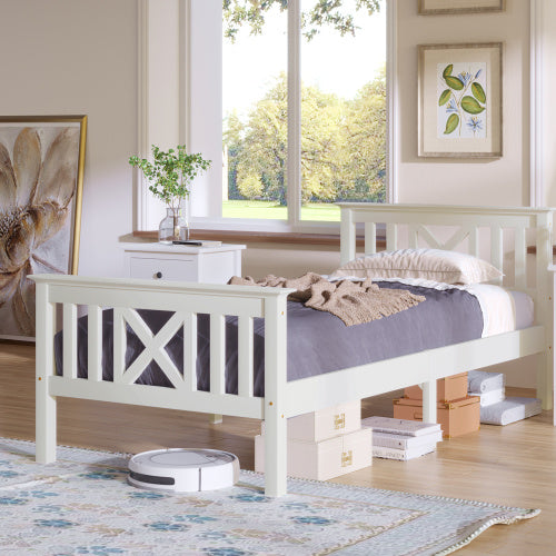 Massivholzbett 140x200 aus Kiefer mit Lattenrost – Naturholz Doppelbett, nachhaltig & robus