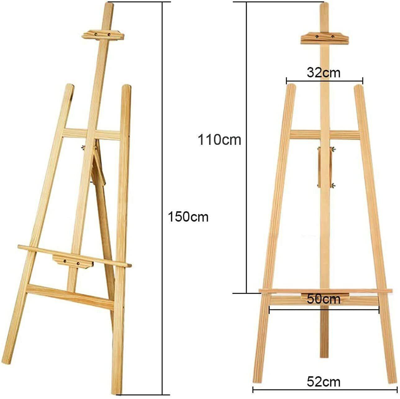 Verstellbare Holz-Staffelei aus Kiefer – Klappbar, 150 cm für Leinwände