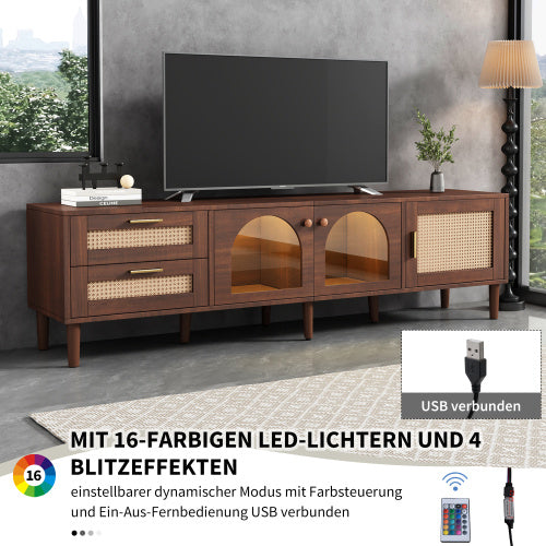 TV Lowboard 160 cm – Modernes TV-Schrank-Design aus Holzoptik mit offenem Regal & Stauraum für Wohnzimmer