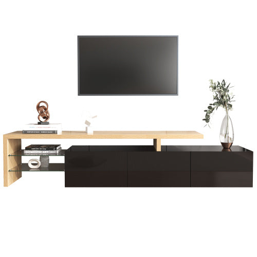 Modernes TV-Lowboard mit Glastüren –  Stauraum & Kabelmanagement