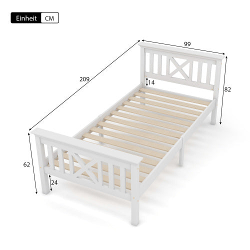 Massivholzbett 140x200 aus Kiefer mit Lattenrost – Naturholz Doppelbett, nachhaltig & robus