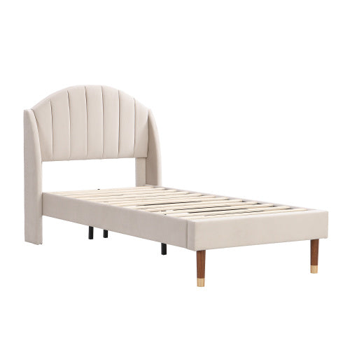 Polsterbett 90x200 cm mit LED Beleuchtung & Stauraum – Samt Einzelbett mit Lattenrost & Kopfteil“
