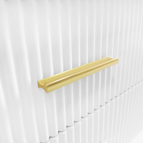 Moderner Couchtisch mit Marmoroptik, LED-Beleuchtung & Goldakzenten – Beistelltisch mit Schubladen und gehärtetem Glas