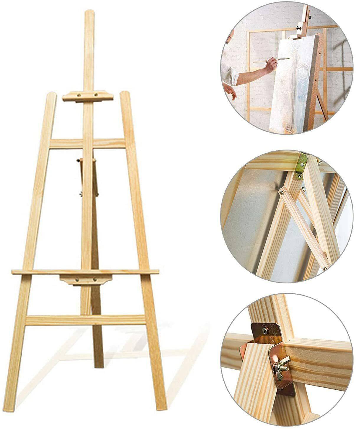Verstellbare Holz-Staffelei aus Kiefer – Klappbar, 150 cm für Leinwände