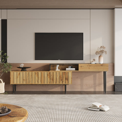 Modernes Fibreboard TV-Board 120×40×50 cm | Stauraum & Staubschutz, Skandi-Akzente