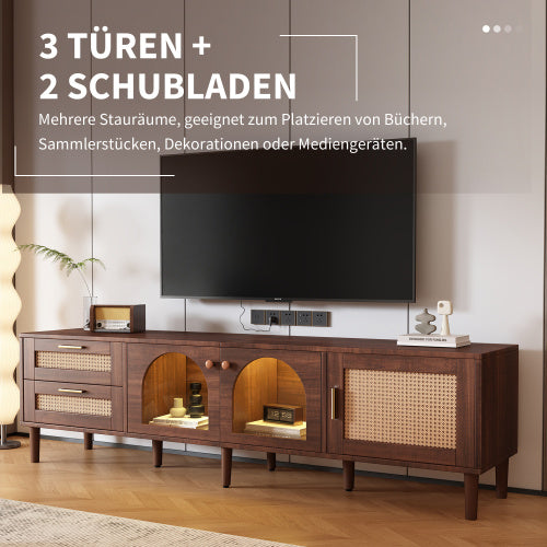 TV Lowboard 160 cm – Modernes TV-Schrank-Design aus Holzoptik mit offenem Regal & Stauraum für Wohnzimmer