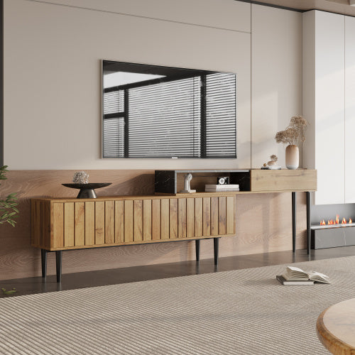Modernes Fibreboard TV-Board 120×40×50 cm | Stauraum & Staubschutz, Skandi-Akzente