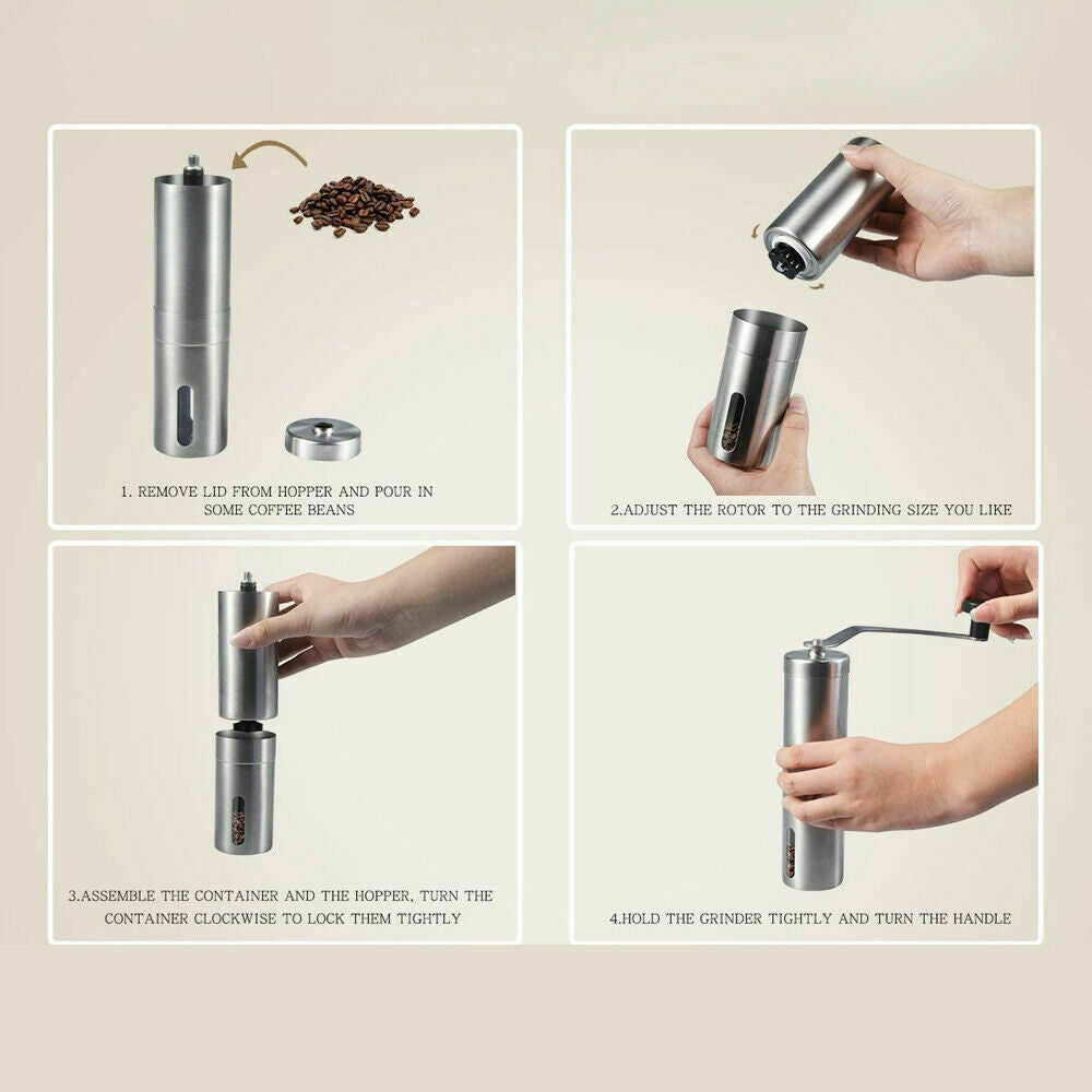 Edelstahl-Kaffeemühle mit Keramikmahlwerk – Präzises Mahlen für perfekten Kaffee