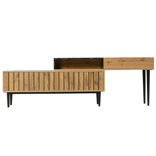 Modernes Fibreboard TV-Board 120×40×50 cm | Stauraum & Staubschutz, Skandi-Akzente