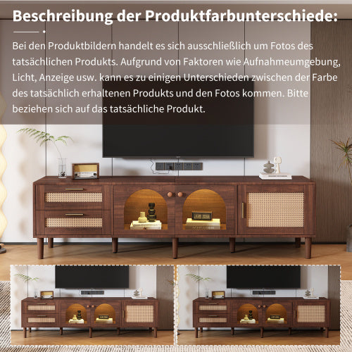 TV Lowboard 160 cm – Modernes TV-Schrank-Design aus Holzoptik mit offenem Regal & Stauraum für Wohnzimmer