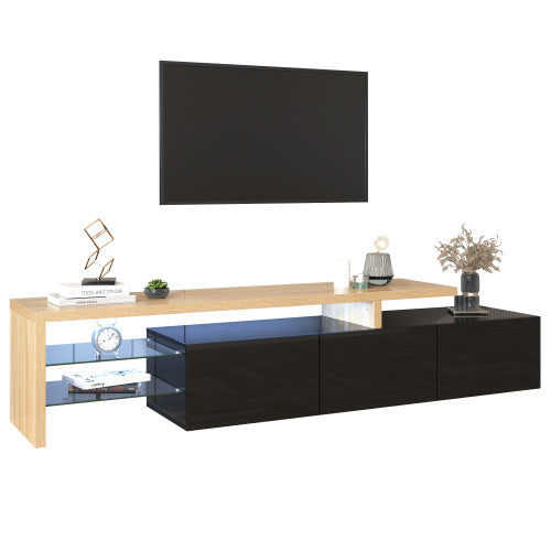 Modernes TV-Lowboard mit Glastüren –  Stauraum & Kabelmanagement
