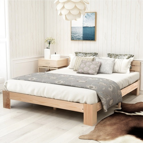 Massives Holz-Bettgestell 180x200 cm – Robust & Naturholz Doppelbett