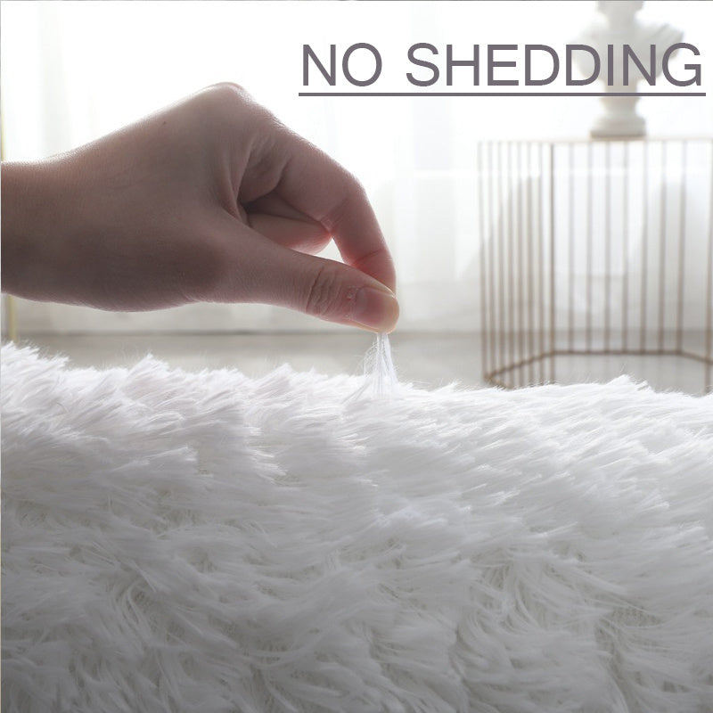 Flauschiger Hochflor-Teppich Weiß – Ø 80 cm, Kuschelig & Weich